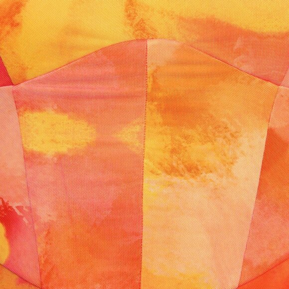 Multicolor Sexy Women's Tie Dye Draped Ruffle Tube Ruched Mini Dress - Picture 6 of 8